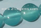 CCT577 15 inches 14mm flat round cats eye beads wholesale