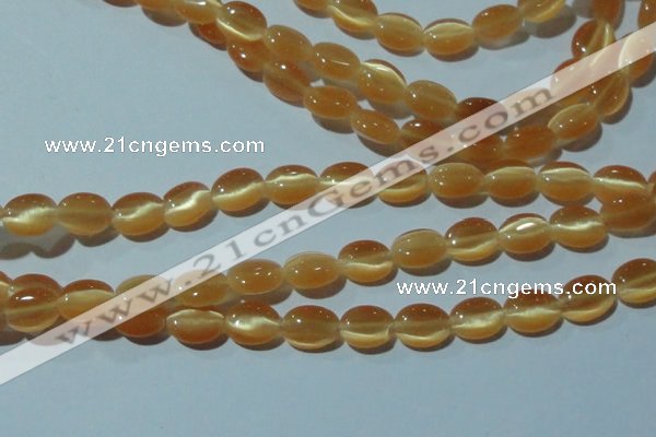 CCT636 15 inches 6*8mm oval cats eye beads wholesale