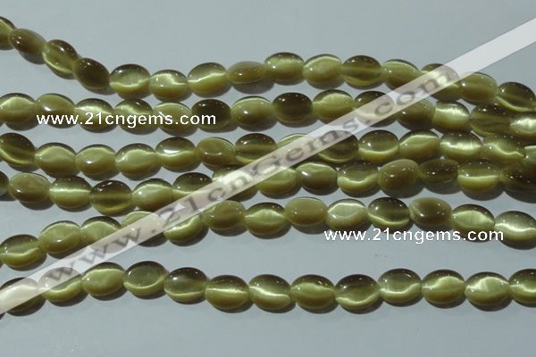 CCT637 15 inches 6*8mm oval cats eye beads wholesale