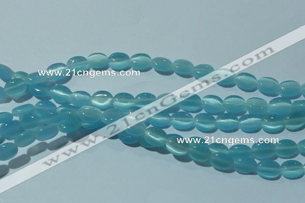 CCT643 15 inches 6*8mm oval cats eye beads wholesale