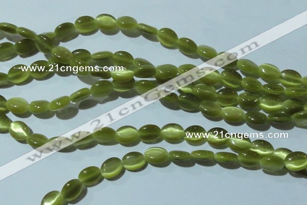 CCT646 15 inches 6*8mm oval cats eye beads wholesale