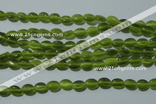 CCT647 15 inches 6*8mm oval cats eye beads wholesale