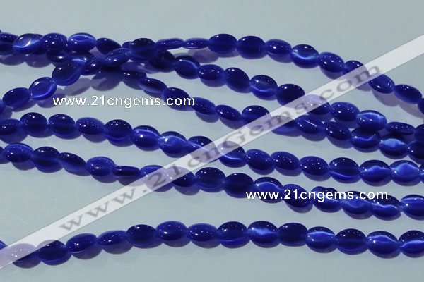 CCT651 15 inches 6*8mm oval cats eye beads wholesale