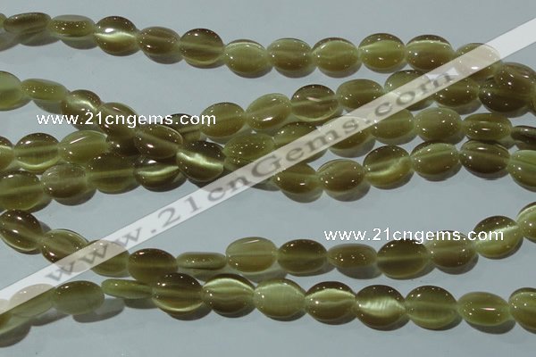 CCT671 15 inches 8*10mm oval cats eye beads wholesale