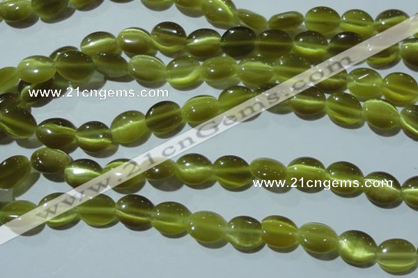 CCT672 15 inches 8*10mm oval cats eye beads wholesale