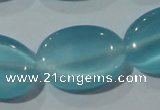 CCT729 15 inches 10*14mm oval cats eye beads wholesale