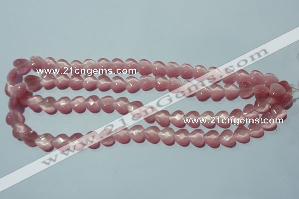 CCT962 15 inches 10*10mm faceted heart cats eye beads wholesale