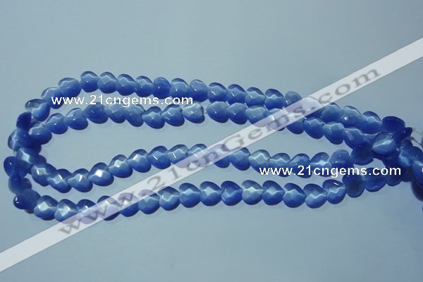 CCT964 15 inches 10*10mm faceted heart cats eye beads wholesale