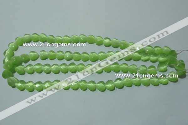 CCT965 15 inches 10*10mm faceted heart cats eye beads wholesale