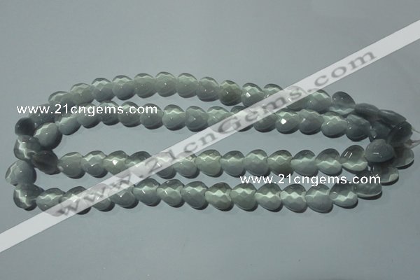 CCT970 15 inches 12*12mm faceted heart cats eye beads wholesale