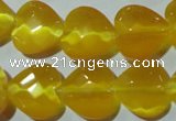 CCT986 15 inches 16*16mm faceted heart cats eye beads wholesale