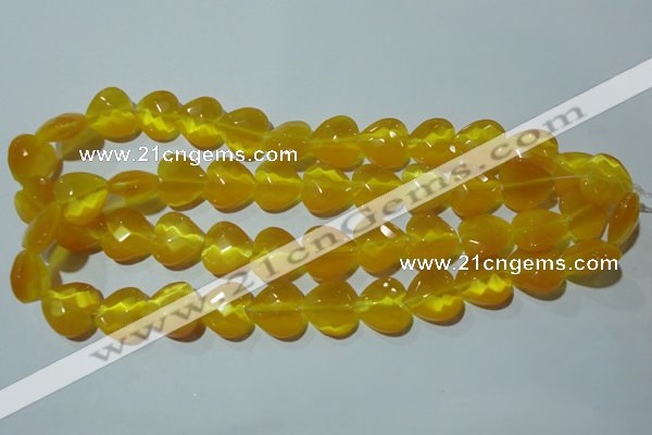 CCT986 15 inches 16*16mm faceted heart cats eye beads wholesale