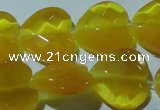 CCT991 15 inches 18*18mm faceted heart cats eye beads wholesale