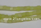 CCU03 15.5 inches 4*4mm cube olive jade beads wholesale