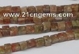 CCU05 15.5 inches 4*4mm cube New unakite beads wholesale