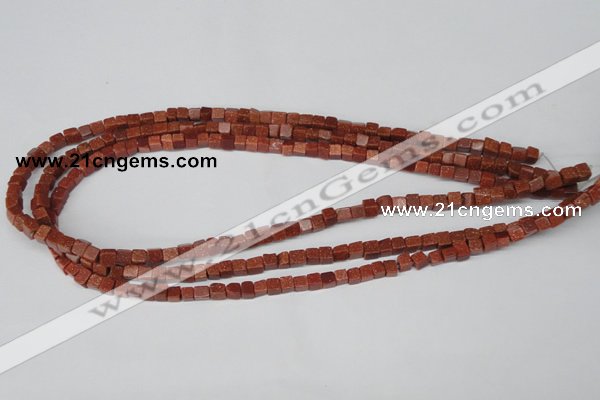 CCU06 15.5 inches 4*4mm cube goldstone beads wholesale