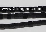 CCU09 15.5 inches 4*4mm cube black agate beads wholesale