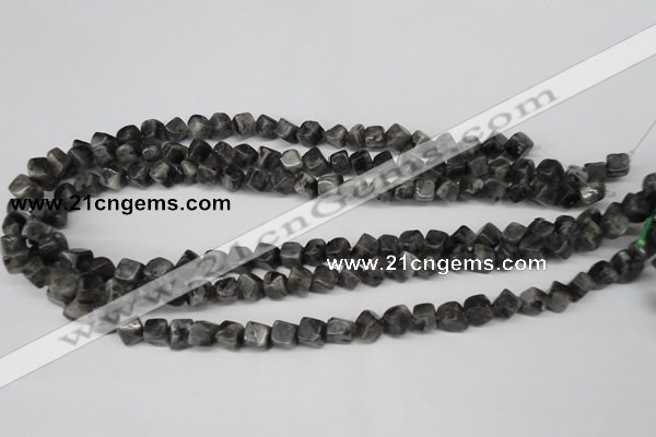 CCU100 15.5 inches 6*6mm cube black labradorite beads wholesale