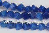 CCU101 15.5 inches 6*6mm cube dyed white jade beads wholesale