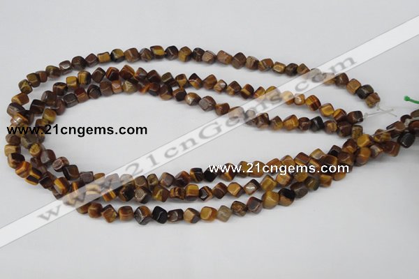 CCU104 15.5 inches 6*6mm cube yellow tiger eye beads wholesale