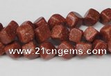 CCU105 15.5 inches 6*6mm cube goldstone beads wholesale