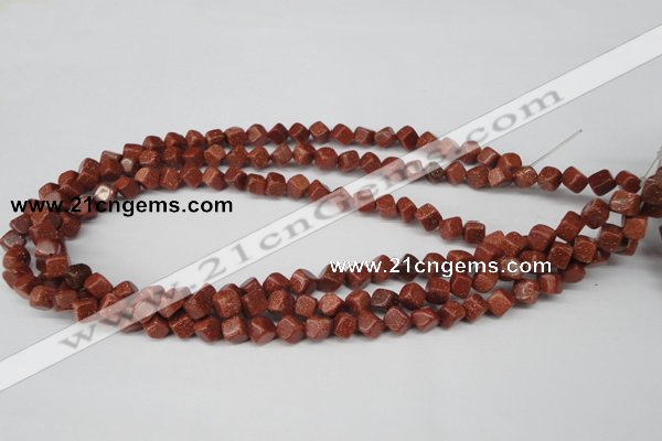 CCU105 15.5 inches 6*6mm cube goldstone beads wholesale