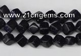 CCU106 15.5 inches 6*6mm cube blue goldstone beads wholesale