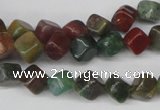 CCU107 15.5 inches 6*6mm cube Indian agate beads wholesale