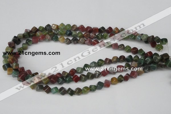 CCU107 15.5 inches 6*6mm cube Indian agate beads wholesale