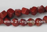 CCU108 15.5 inches 6*6mm cube red jasper beads wholesale