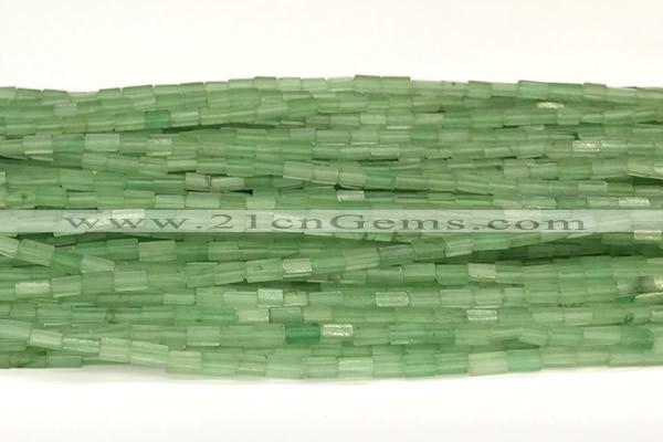 CCU1087 15 inches 2*4mm cuboid green aventurine jade beads