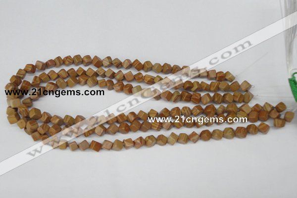 CCU110 15.5 inches 6*6mm cube grain stone beads wholesale