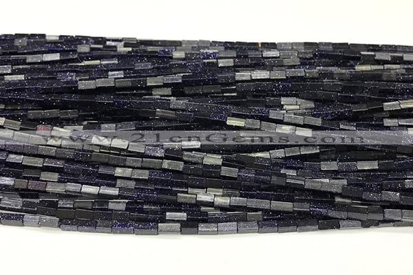 CCU1112 15 inches 2*4mm cuboid blue goldstone beads