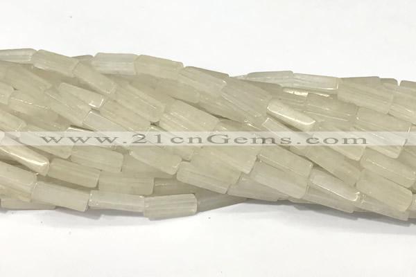 CCU1130 15 inches 4*13mm cuboid white jade beads