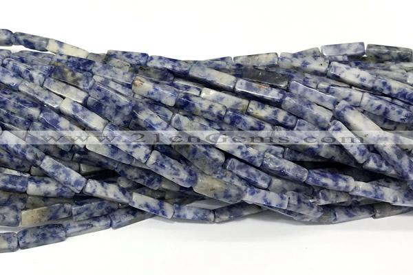 CCU1135 15 inches 4*13mm cuboid blue spot stone beads