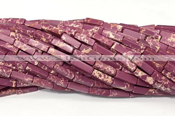 CCU1176 15 inches 4*13mm cuboid imitation sea sediment jasper beads