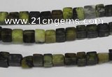 CCU12 15.5 inches 4*4mm cube yellow turquoise beads wholesale