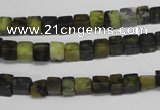 CCU12 15.5 inches 4*4mm cube yellow turquoise beads wholesale