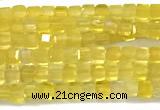 CCU1330 15 inches 2.5mm faceted cube yellow agate beads