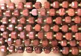 CCU1374 15 inches 6mm - 7mm faceted cube red jasper beads
