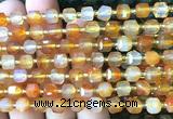 CCU1388 15 inches 6mm - 7mm faceted cube carnelian beads
