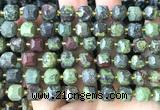CCU1488 15 inches 8mm - 9mm faceted cube dragon blood jasper beads