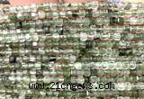 CCU1610 15 inches 2.5mm faceted cube green rutilated quartz beads