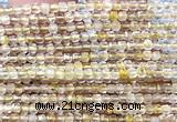 CCU1614 15 inches 2.5mm faceted cube golden rutilated quartz beads
