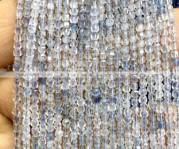 CCU1623 15 inches 2.5mm faceted cube aquamarine gemstone beads