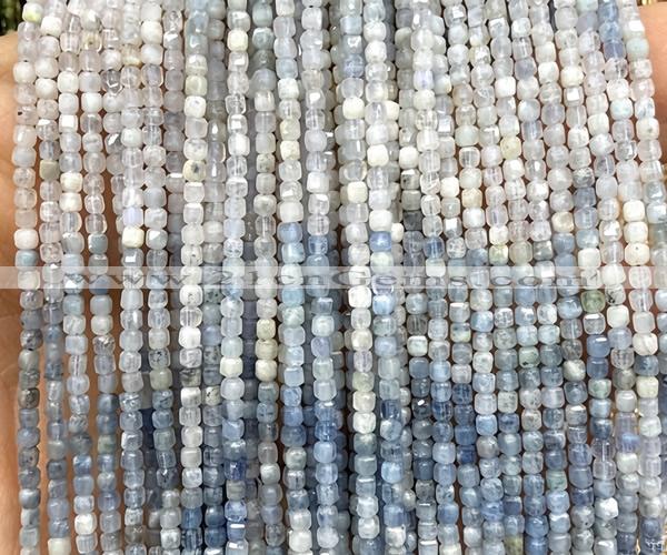 CCU1624 15 inches 2.5mm faceted cube mixed aquamarine beads