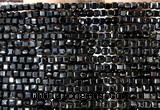CCU1676 15 inches 2.5mm faceted cube black spinel gemstone beads