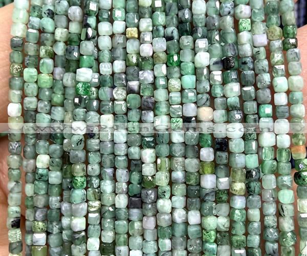 CCU1683 15 inches 2.5mm faceted cube emerald beads wholesale
