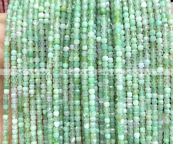 CCU1686 15 inches 2.5mm faceted cube Australia chrysoprase beads