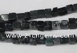 CCU17 15.5 inches 4*4mm cube moss agate beads wholesale